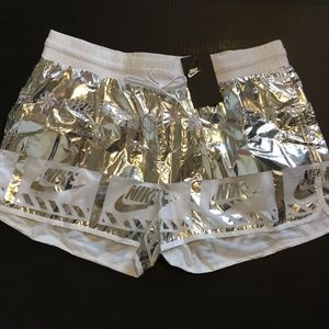 Nike Women's Metallic Foil Shorts Size XL New!